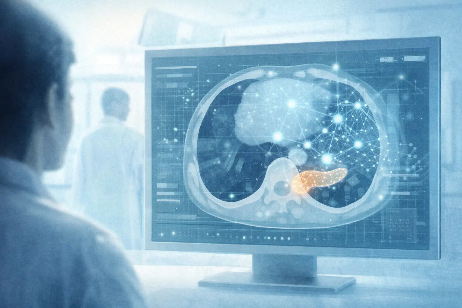 AI-assisted medical imaging used for early detection of pancreatic cancer through advanced data analysis