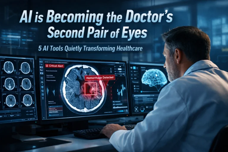 AI-powered radiology system helping doctors detect brain hemorrhage in CT scans