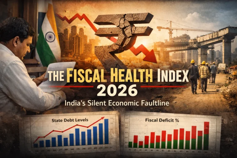 Fiscal Health Index 2026 India showing rising state debt, fiscal deficit, and economic stress