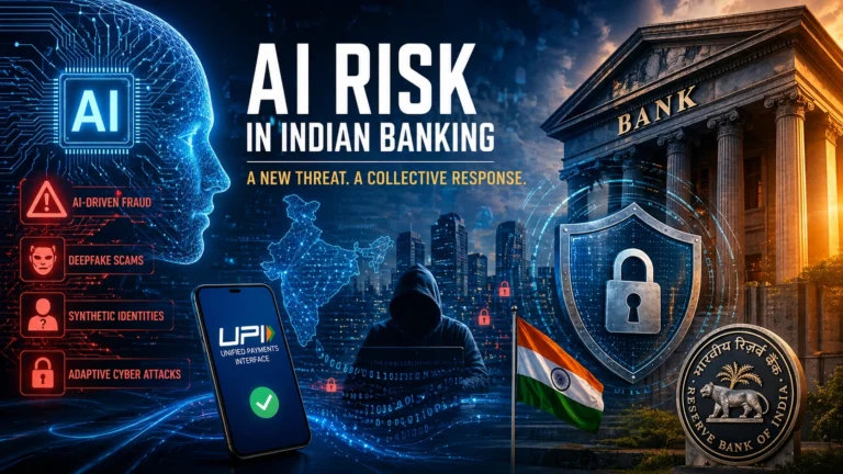 AI risk in Indian banking system with digital finance and cybersecurity concept
