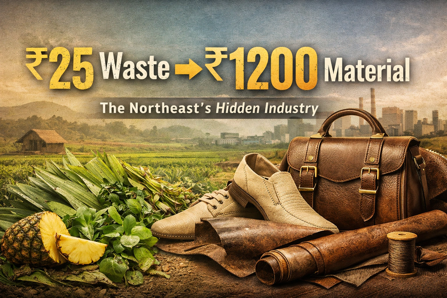 Pineapple leaves and banana fibre transformed into plant-based leather products in Northeast India