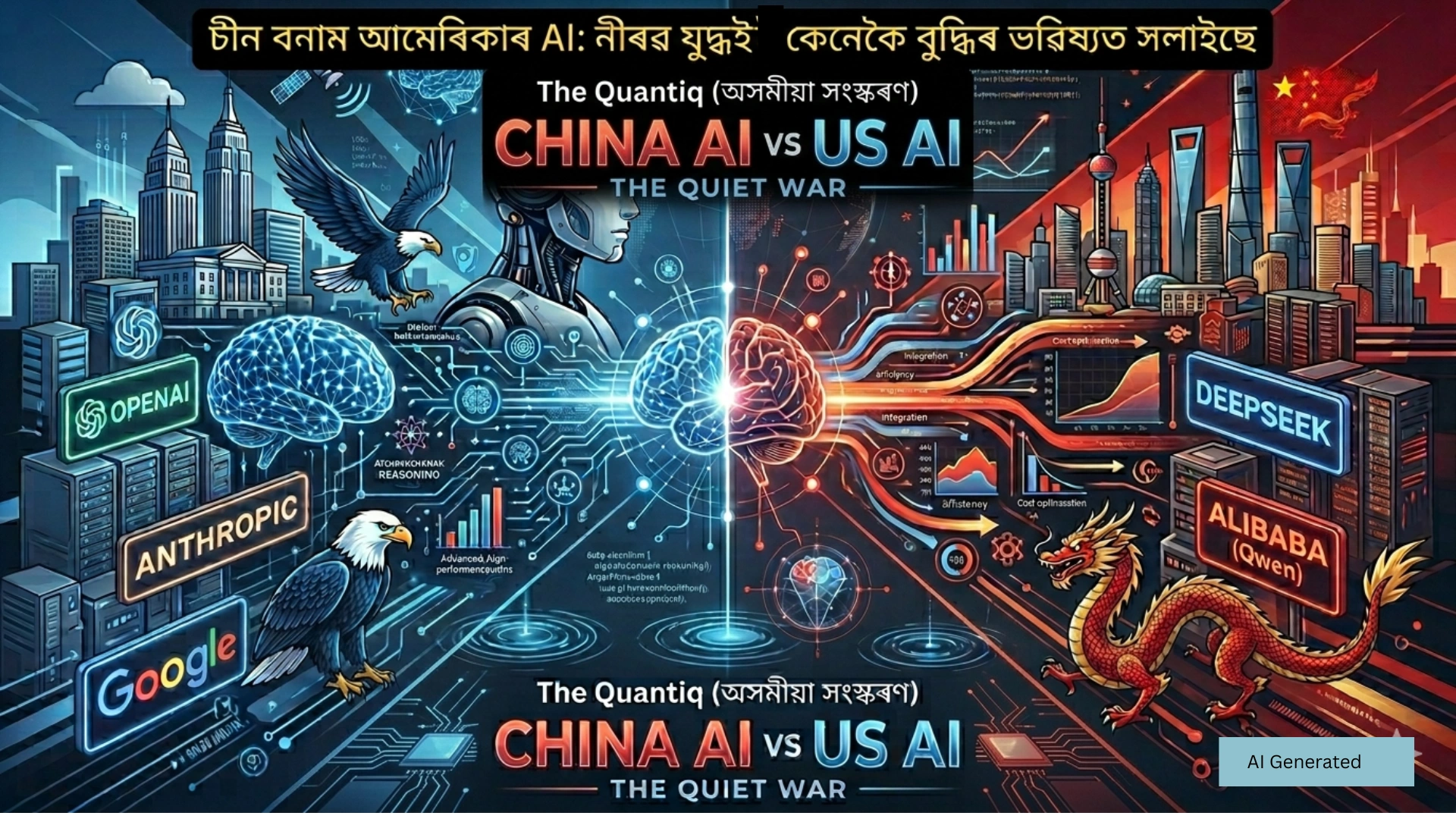 China AI vs US AI Quiet War technology competition between Silicon Valley and Chinese technology ecosystems with artificial intelligence models