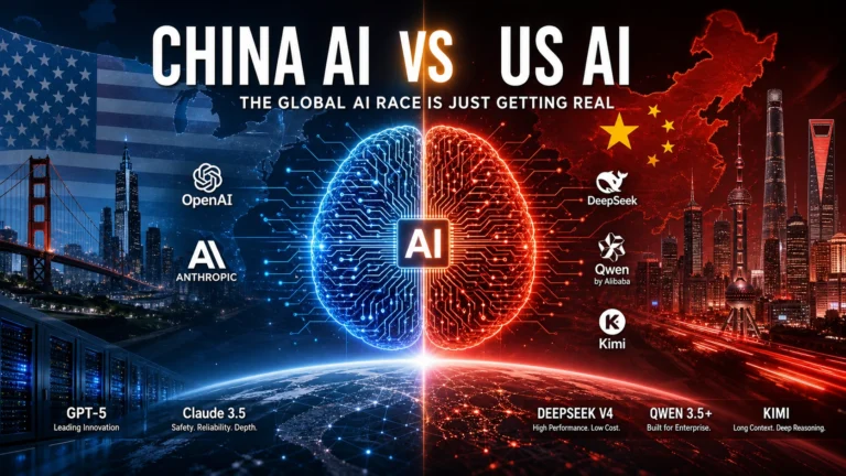 China vs US artificial intelligence ecosystems split visual