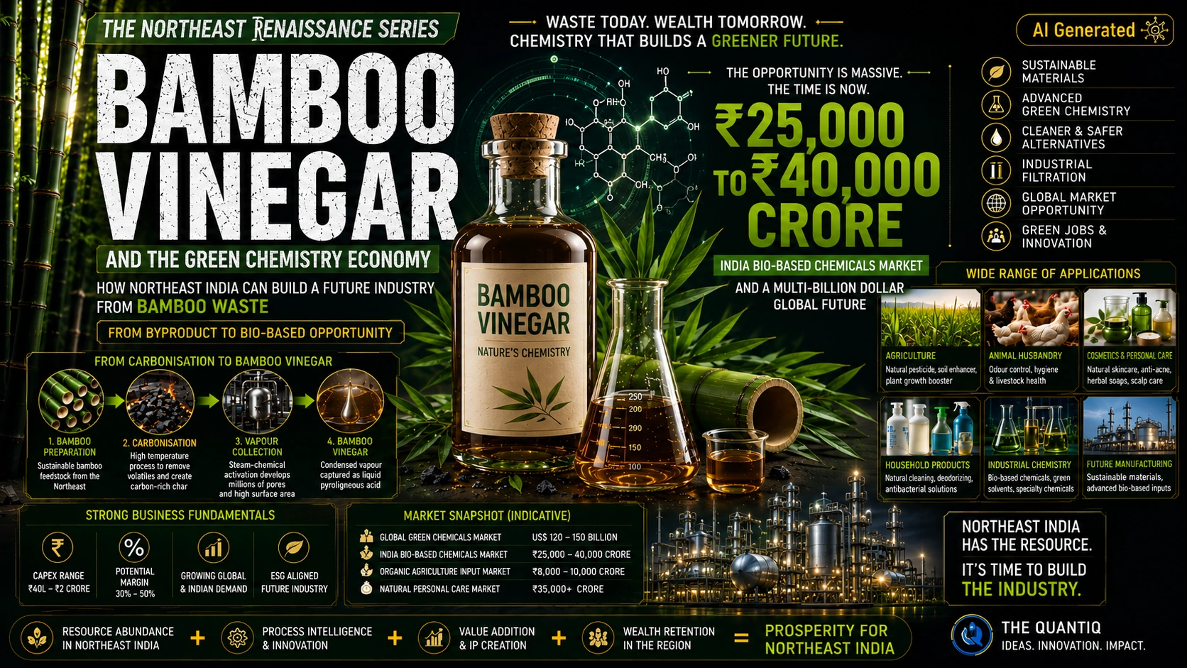 Bamboo vinegar industry creating green chemistry opportunities for Northeast India through bamboo waste utilization and sustainable manufacturing