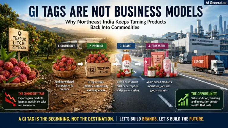 GI tagged products of Northeast India like Tezpur Litchi and Lakadong Turmeric need value addition and brand building for economic growth