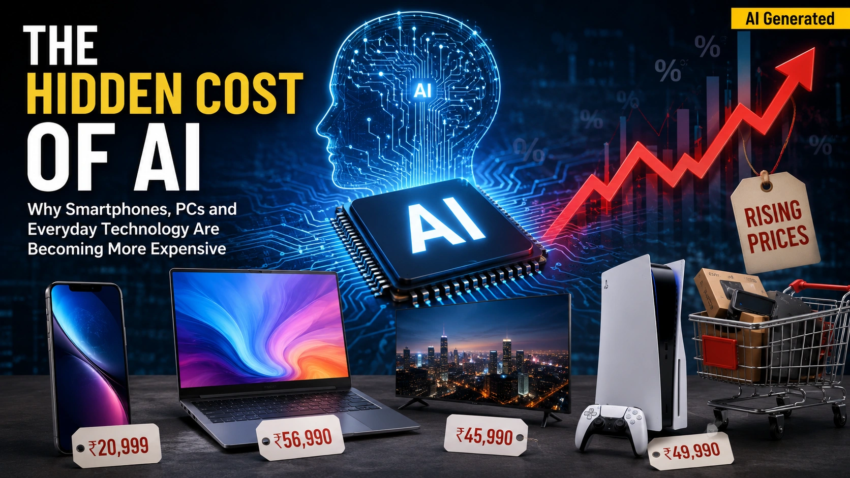 Artificial Intelligence boom causing rising smartphone, PC and consumer electronics prices worldwide due to semiconductor shortages