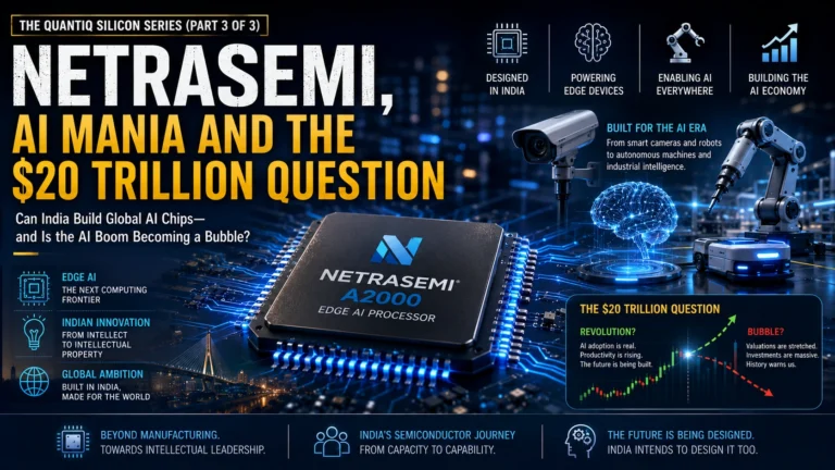 Netrasemi A2000 edge AI processor illustrating India's growing semiconductor innovation and the debate over the future of the AI economy