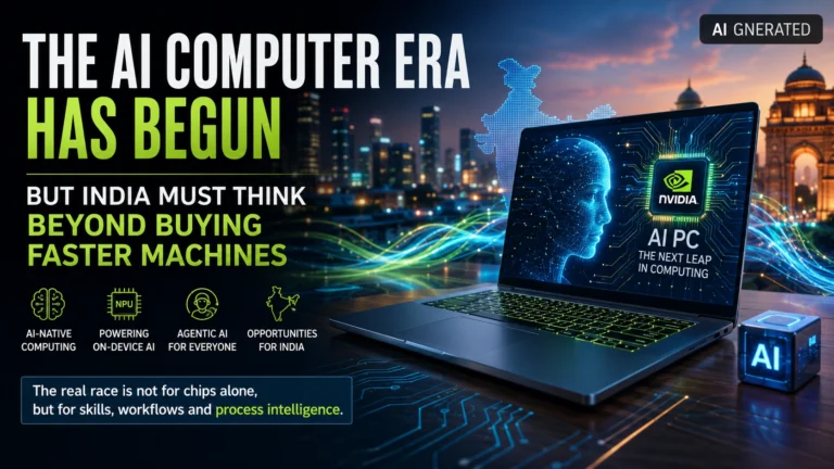 AI-generated featured image depicting Nvidia-inspired AI computers and the future of AI-native personal computing in India