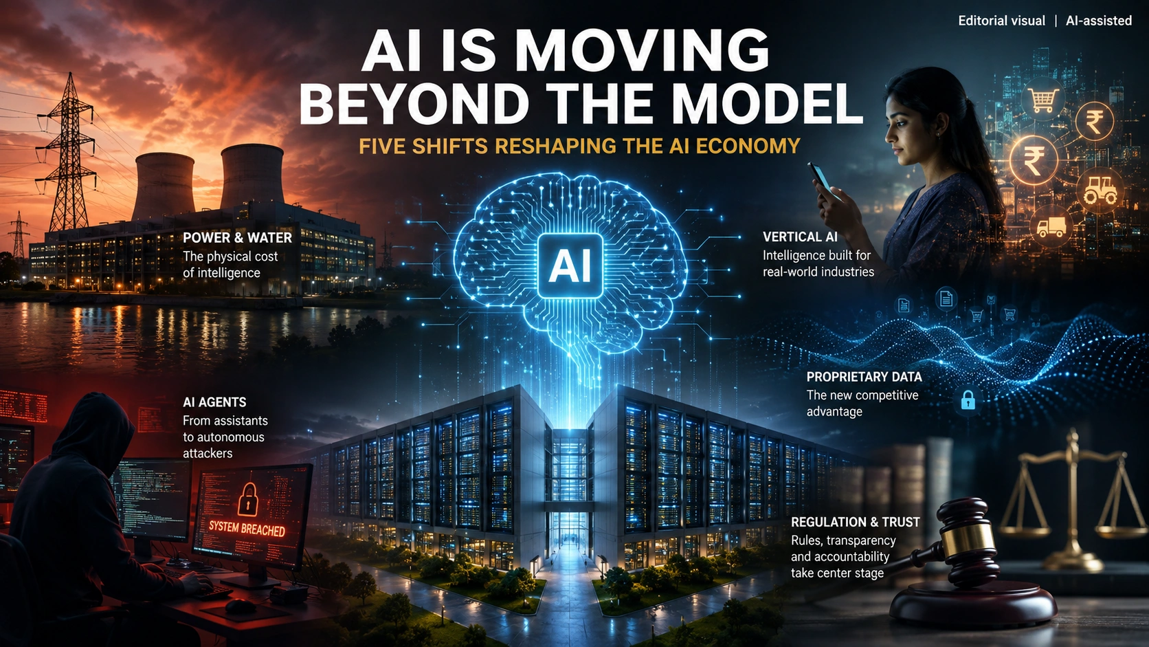 AI data centre illustrating five shifts reshaping the global AI economy