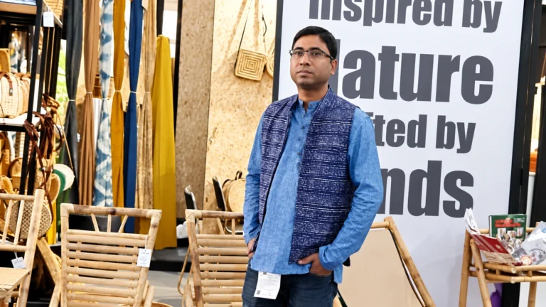 Santanu Sutradhar of Disha Enterprise at an international handicrafts exhibition