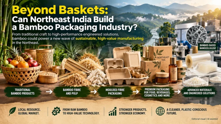 Bamboo packaging products representing a potential new manufacturing industry in Northeast India